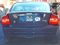 Car displaying a Liechtenstein number plate